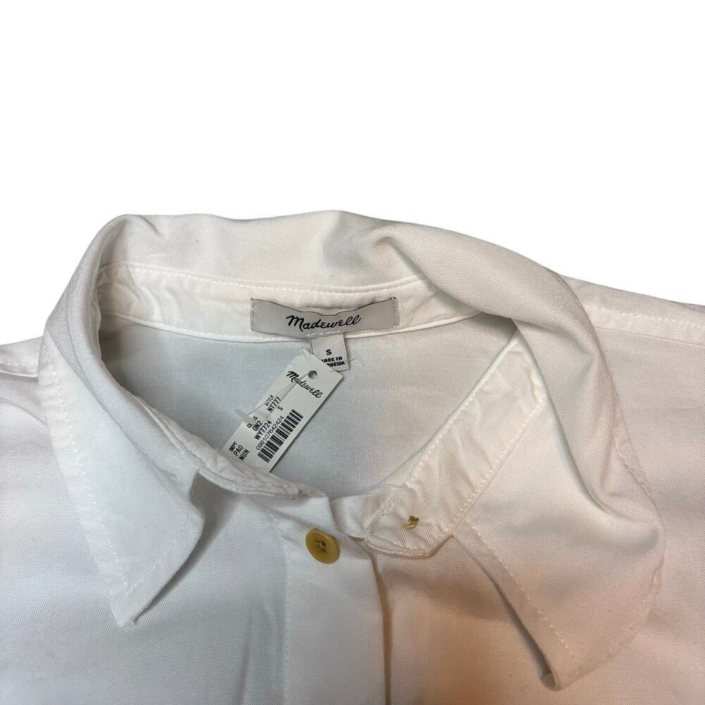 NWT Women’s Relaxed Dolman Button-Up Shirt White Tencel Size S - Picture 6 of 7